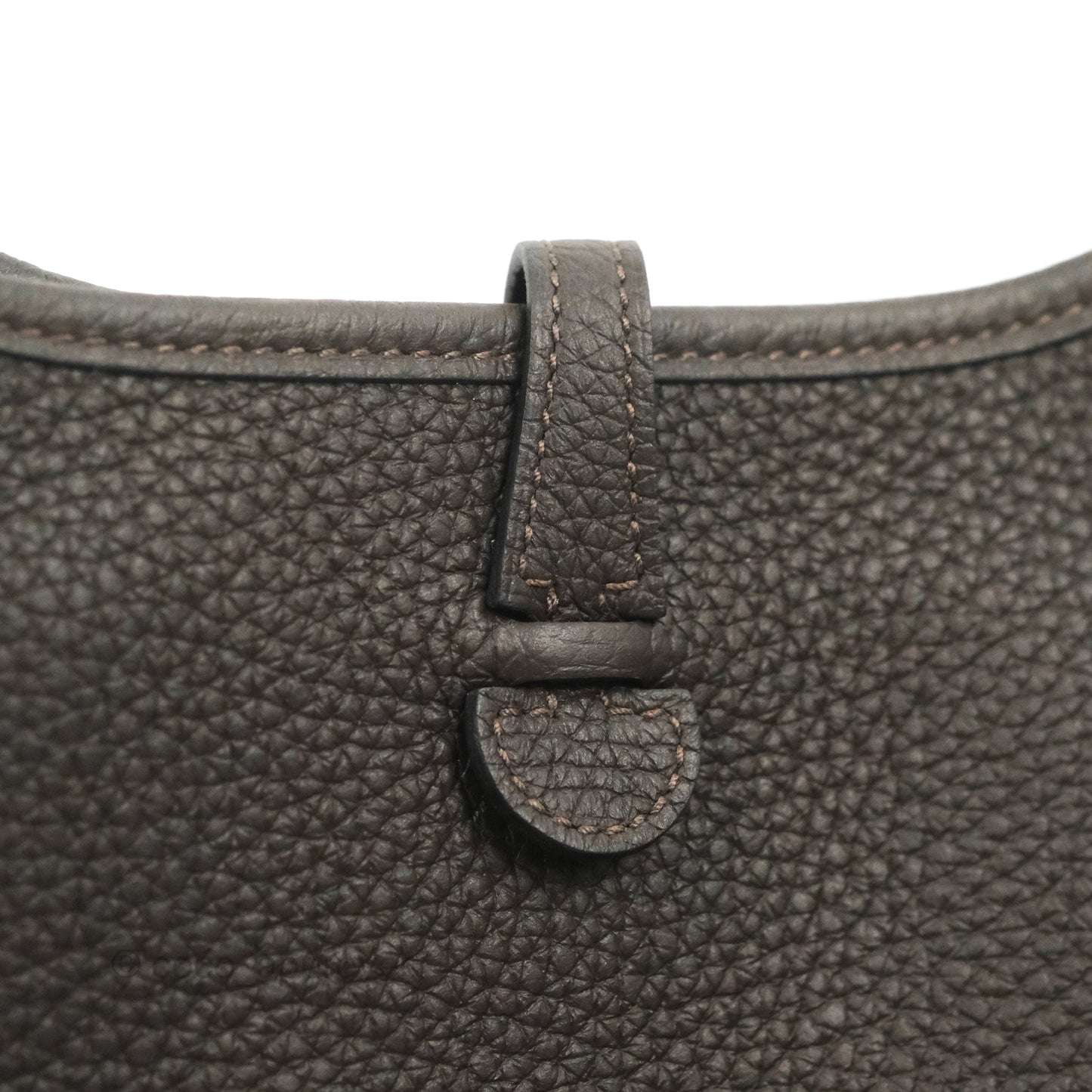 Hermès Mini Evelyne 16 Ebene Clemence Palladium Hardware