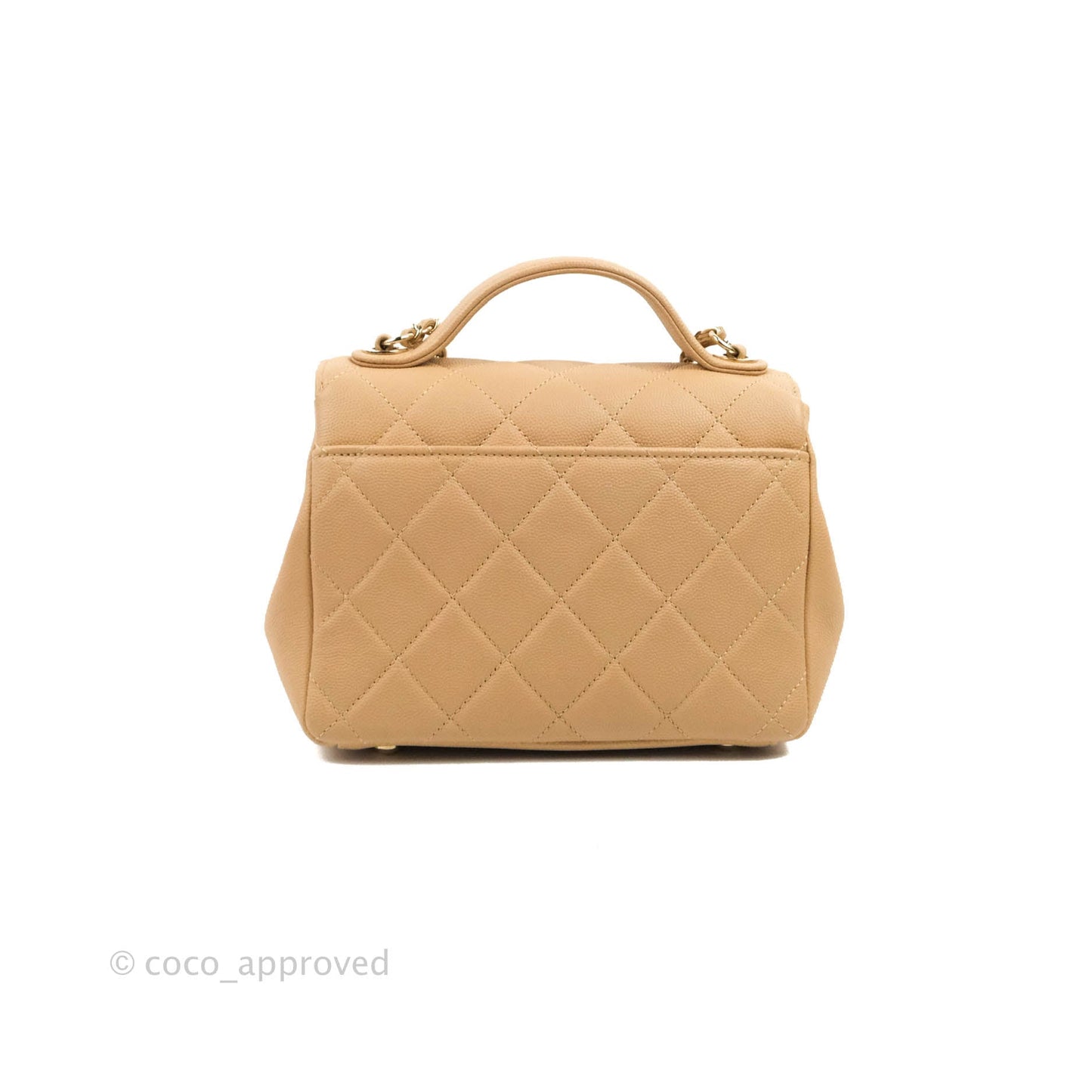 Chanel Quilted Small Business Affinity Flap Beige Caviar Gold Hardware