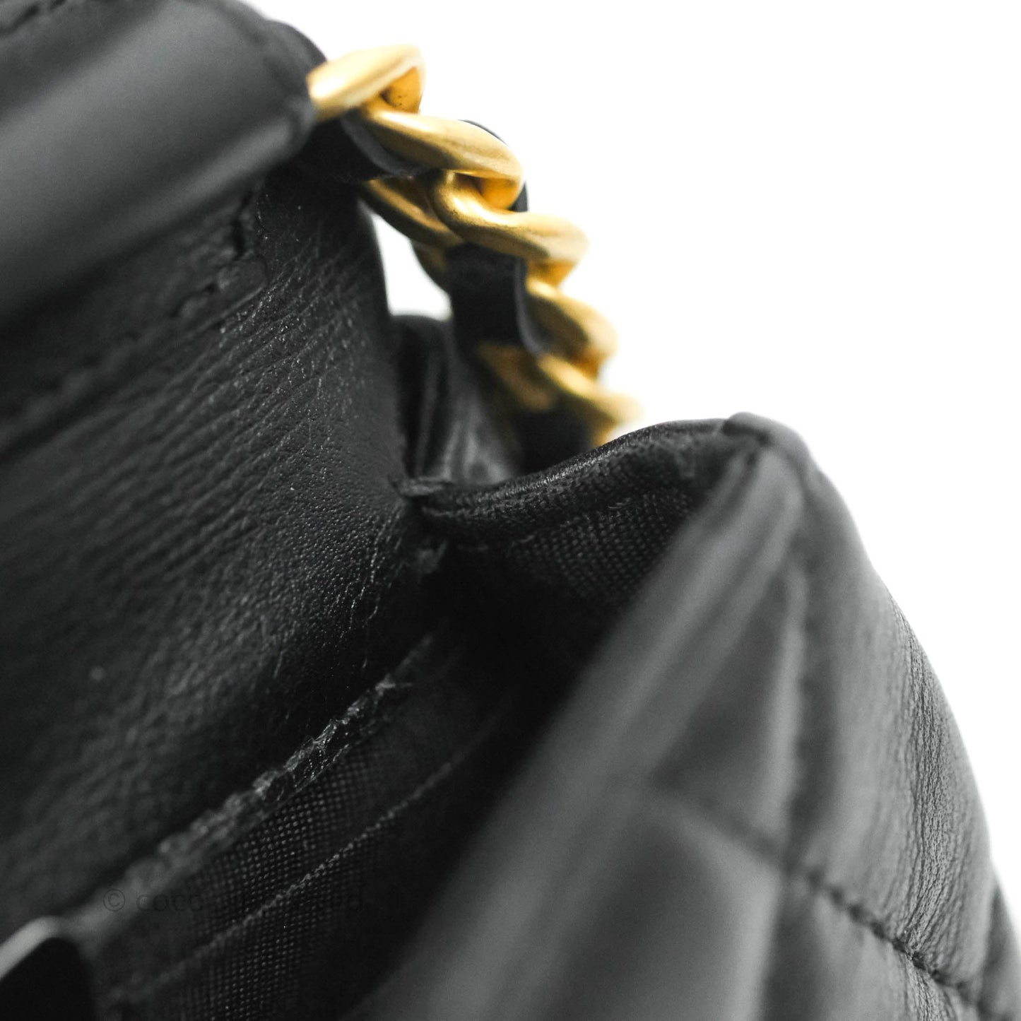 Chanel Clutch with Chain Black Calfskin Aged Gold Hardware