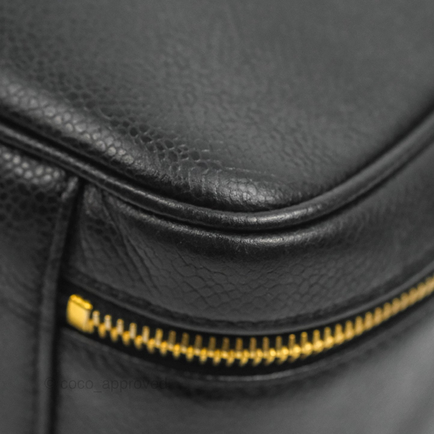 Chanel Vintage Timeless CC Vanity Black Caviar Gold Hardware