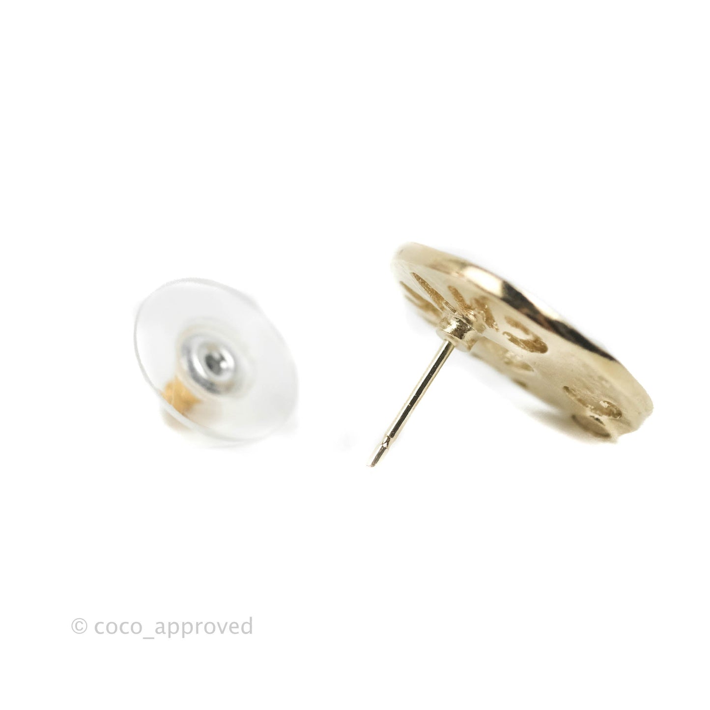 Chanel Egypt Coco Chanel Cutout Crystal Stud Earrings 19A