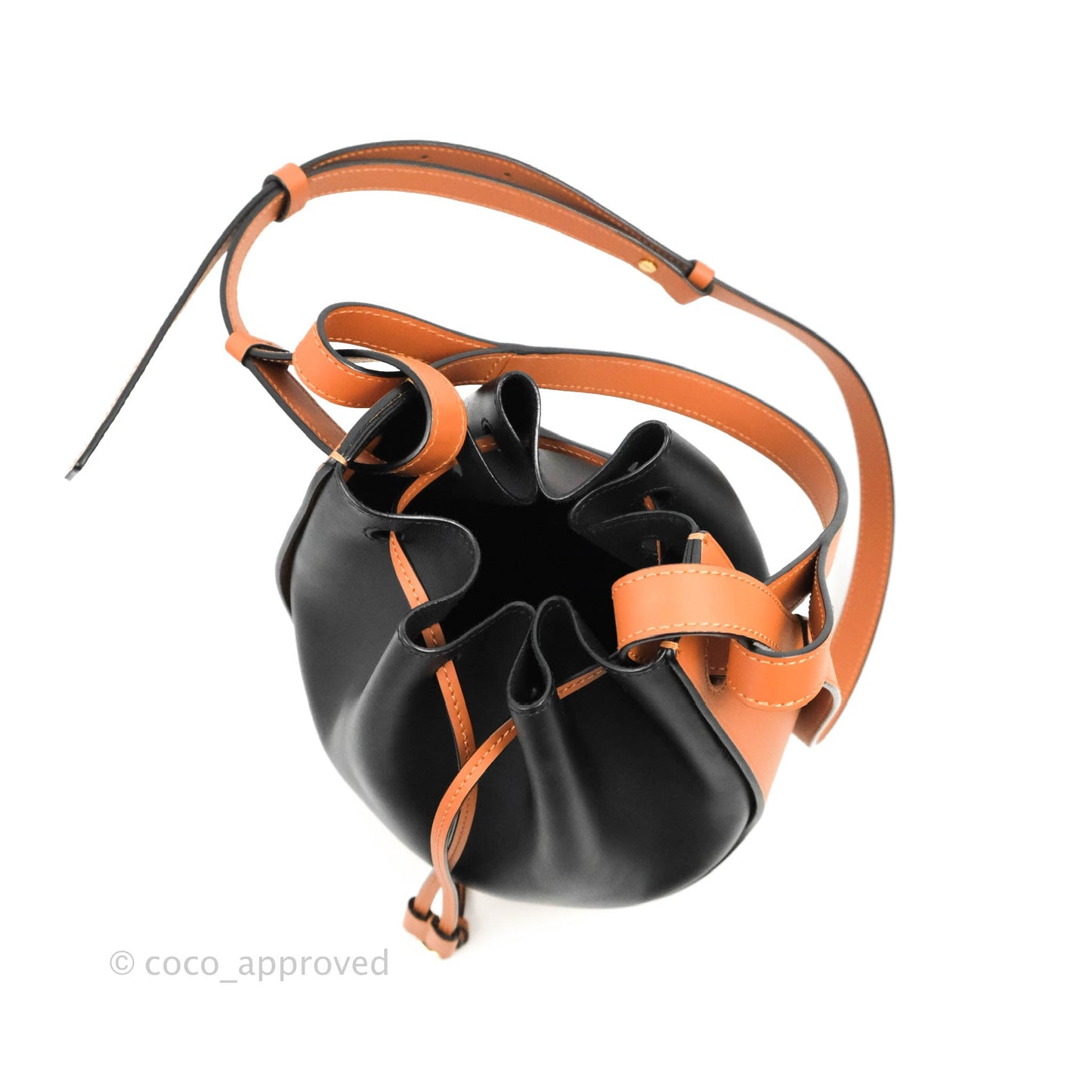 Loewe Small Balloon Bucket Bag Black Tan Calfskin