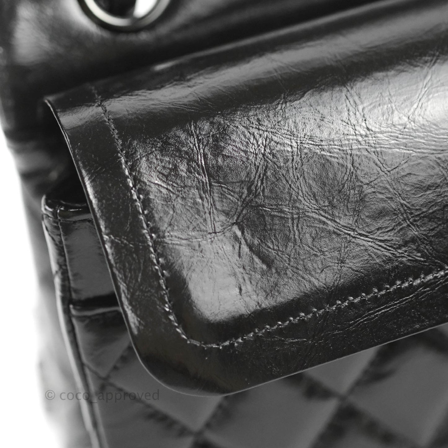 Chanel Small Classic Quilted Flap So Black Glazed Crumpled Calfskin