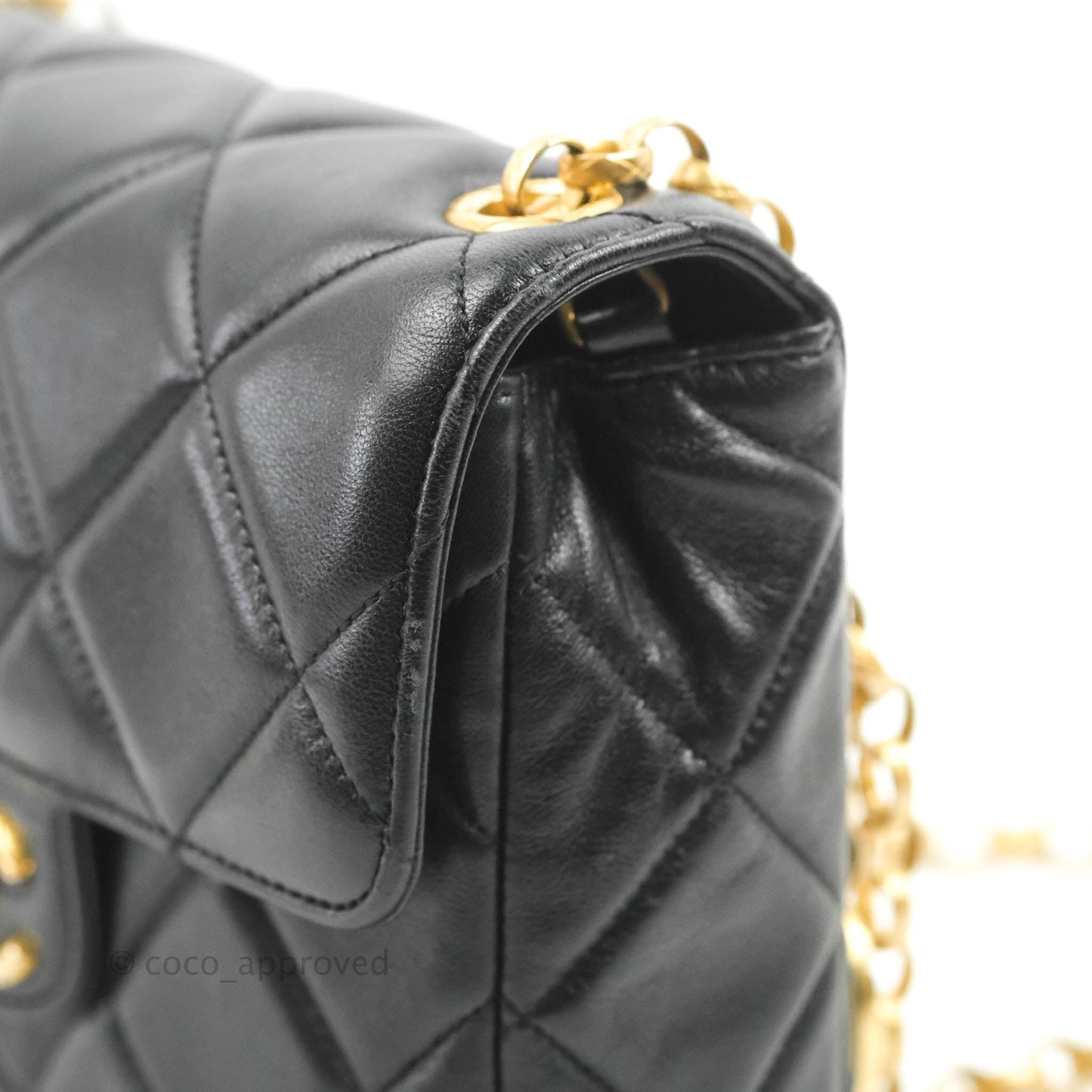 Chanel Quilted Square Flap Bijoux Chain Strap Black Aged Gold Hardware