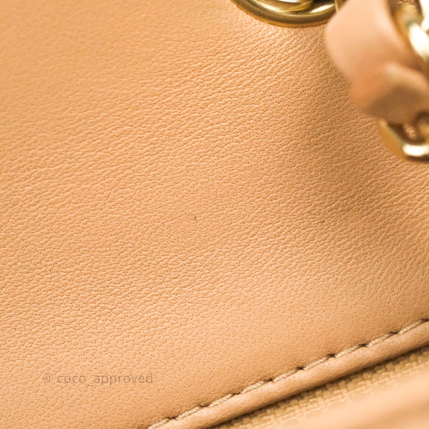 Chanel Quilted Mini Rectangular Flap Beige Lambskin Gold Hardware