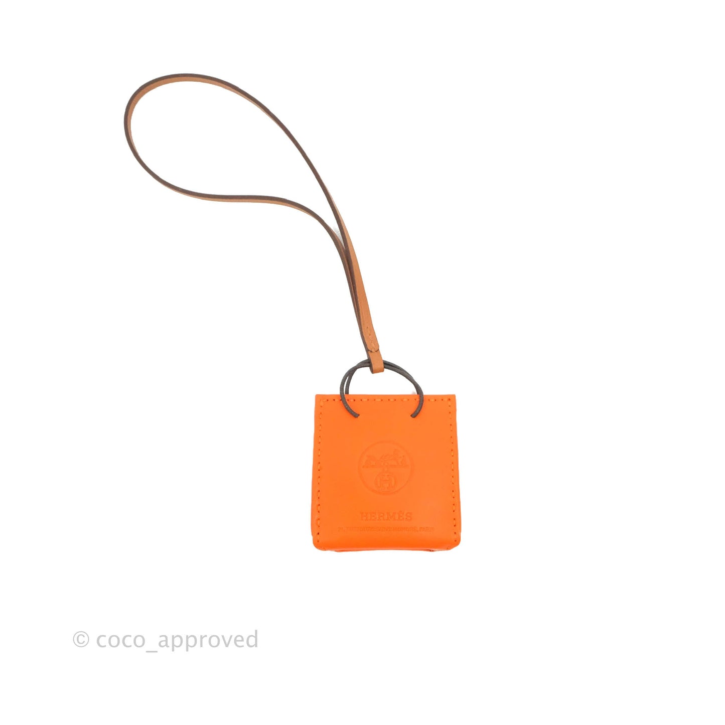 Hermès Orange Shopping Bag Charm