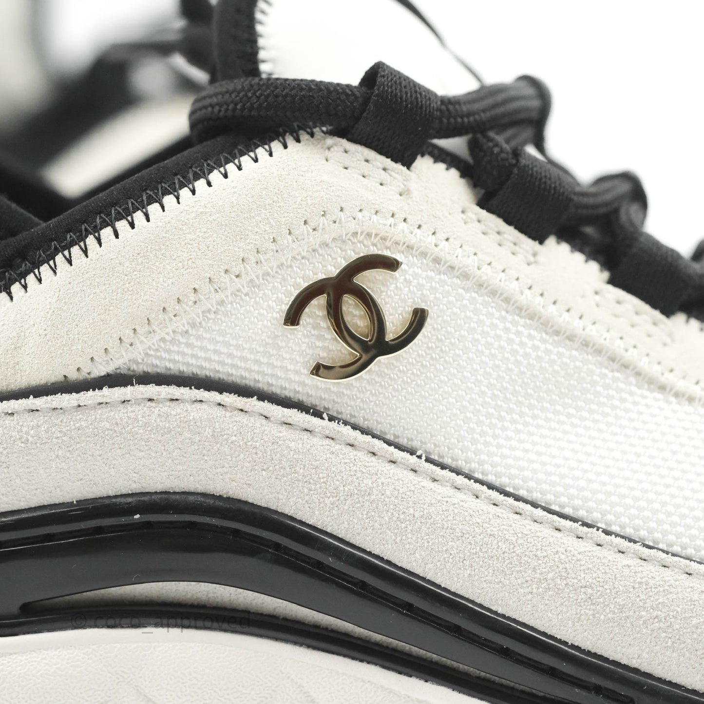 Chanel Black White Sneakers Size 36.5