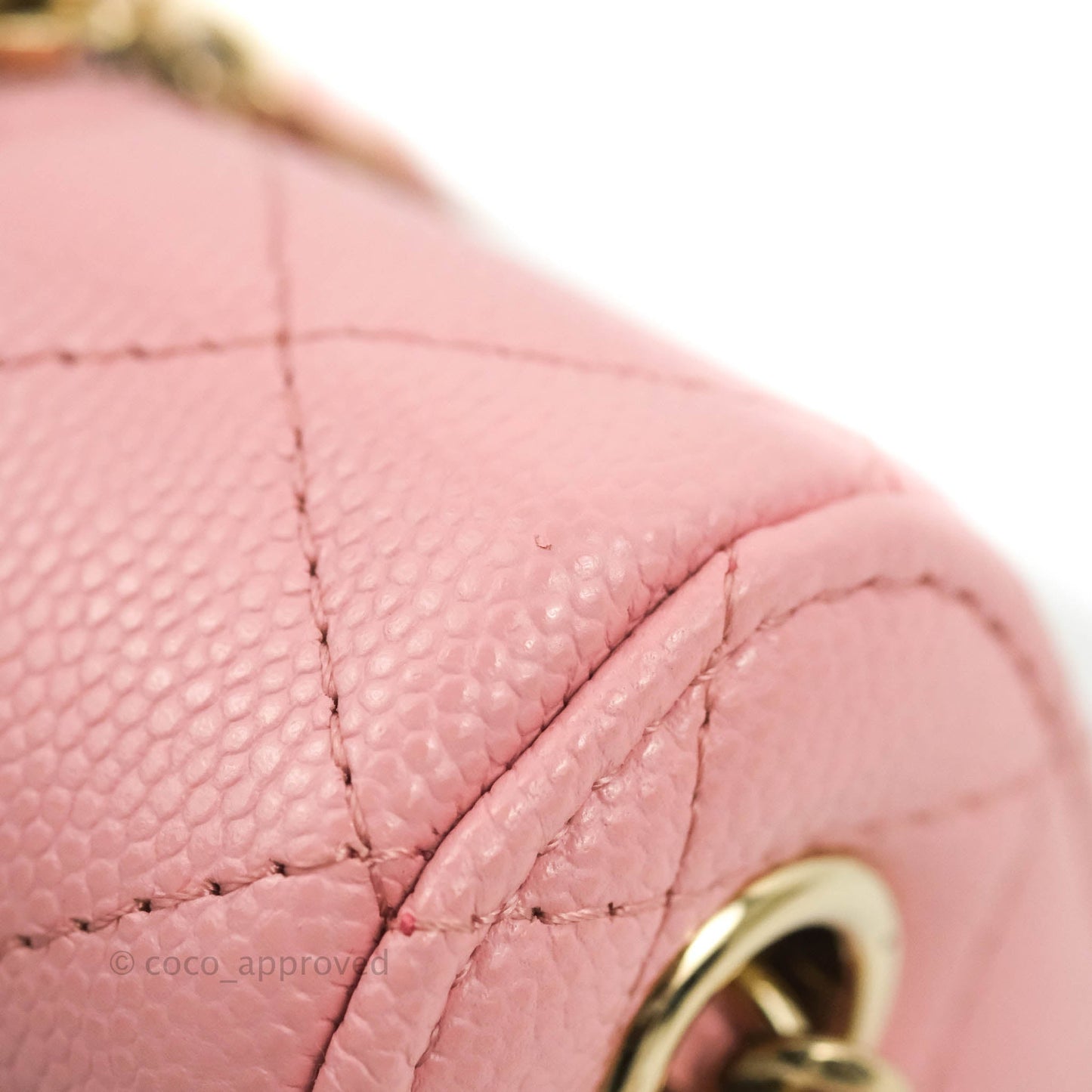 Chanel Vanity Phone Holder With Chain Pink Caviar Gold Hardware
