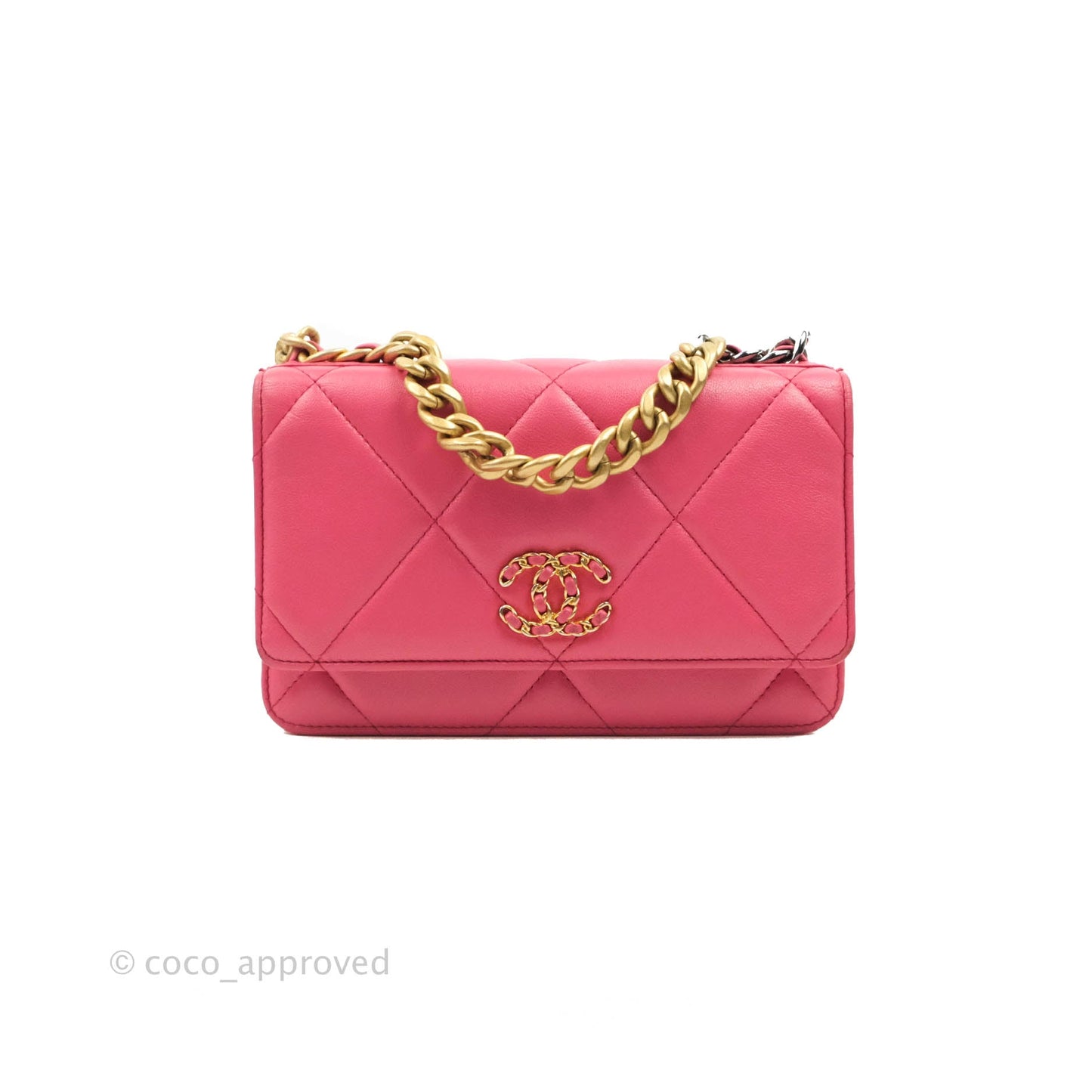 Chanel 19 Wallet on Chain WOC Pink Mixed Hardware