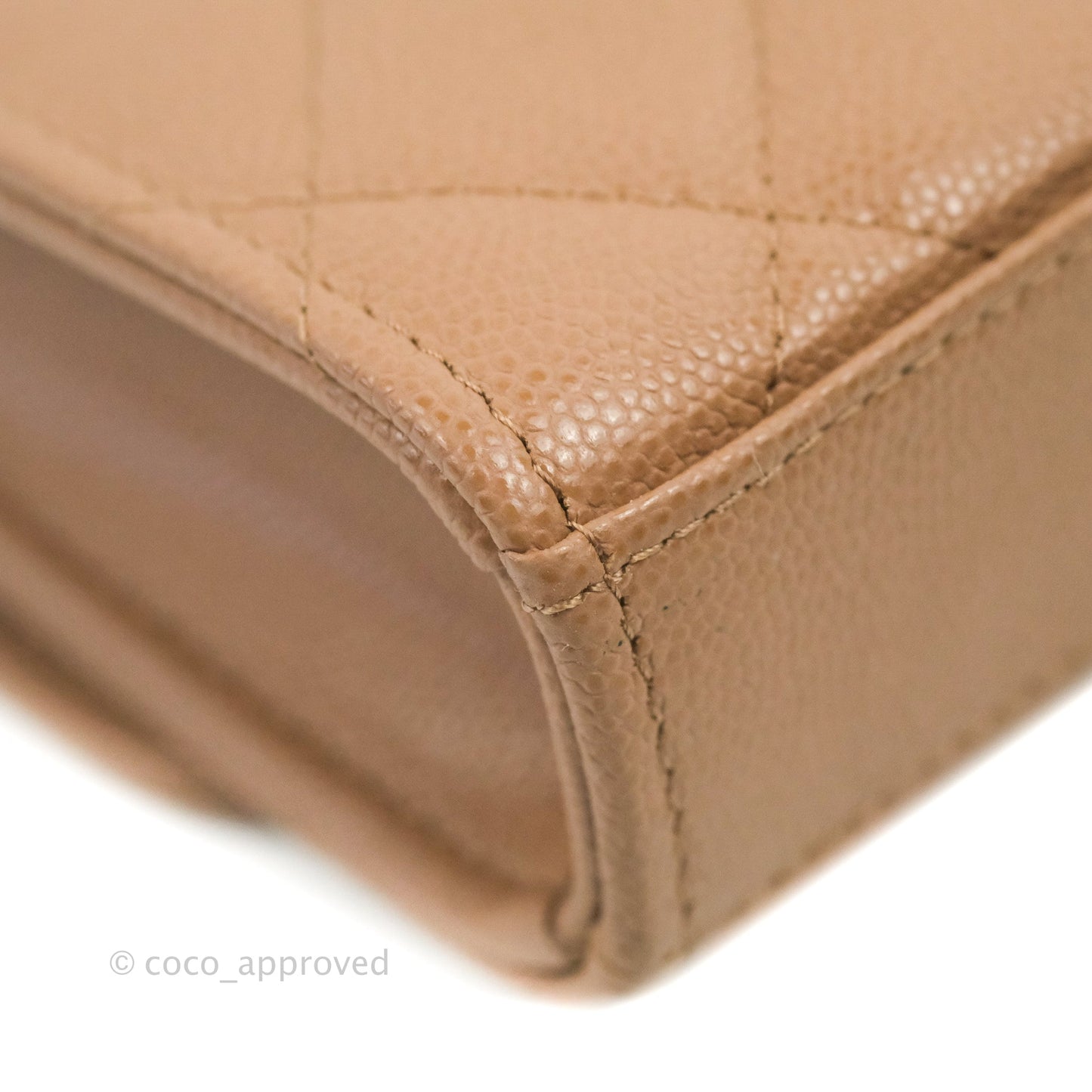 Chanel CC Chain Clutch with Chain Beige Caviar Gold Hardware