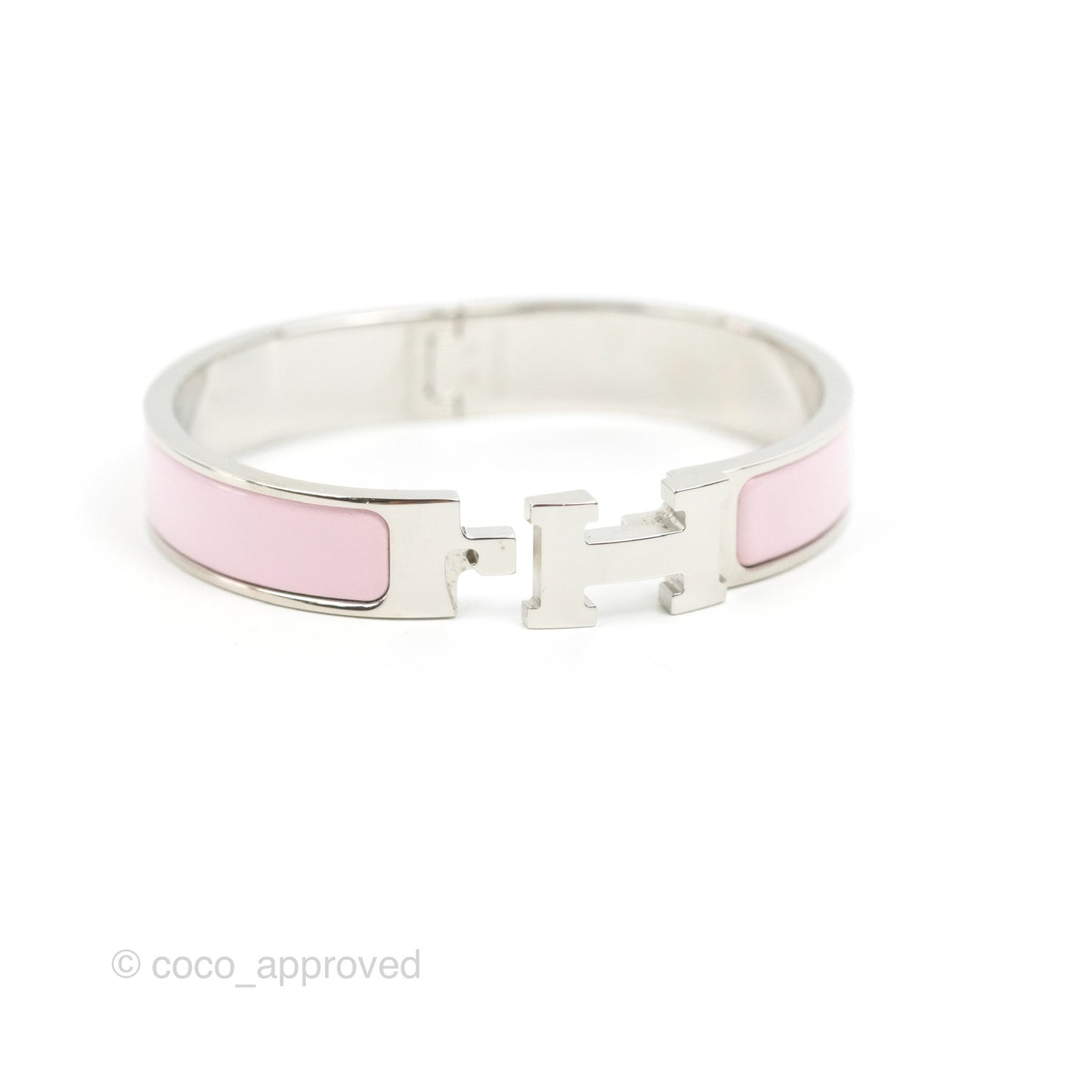 Hermès Clic H Bracelet Pink Nacarat Palladium Hardware PM