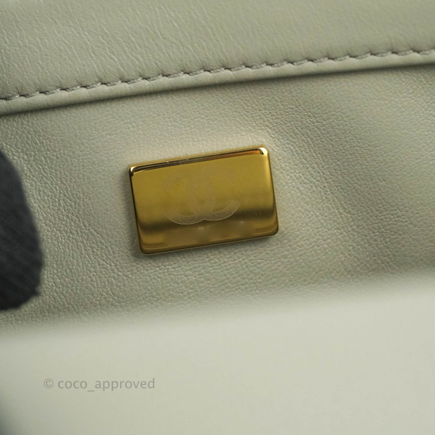 Chanel Mini Rectangular Pearl Crush Quilted Grey Lambskin Aged Gold Hardware 22C