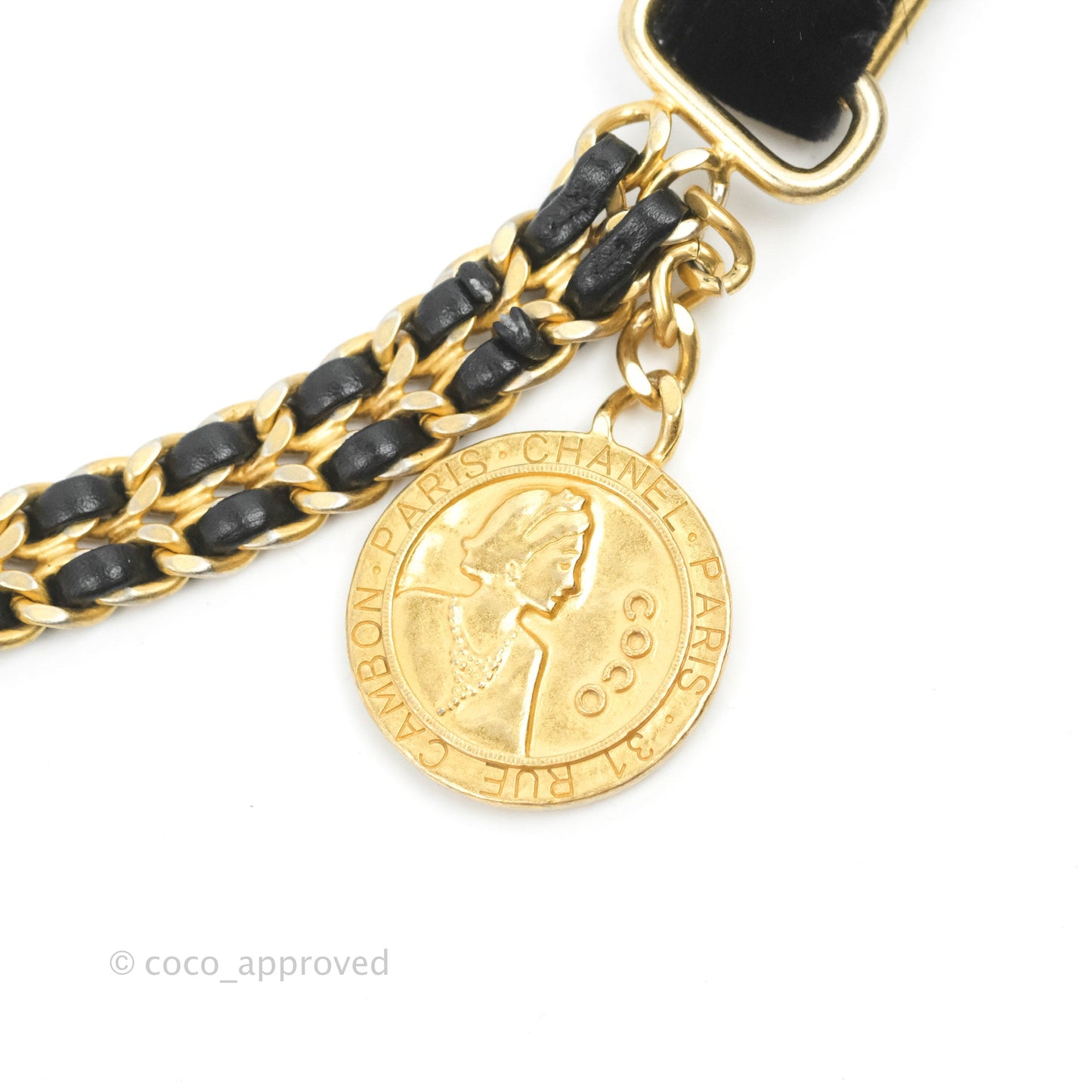 Chanel Small Coin Charm Flap Velvet Strap Black Lambskin Aged Gold Hardware