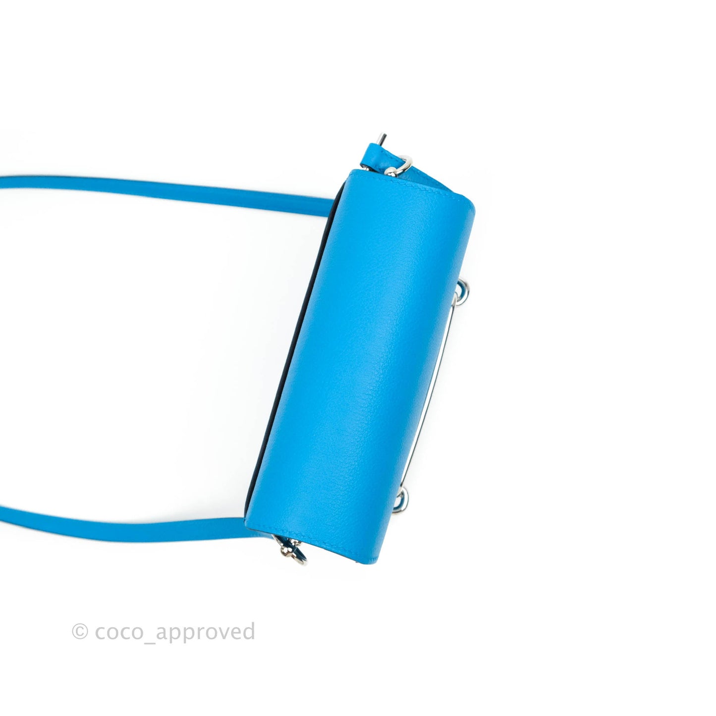 Hermès Roulis Mini 18 Bleu Frida Evercolor Palladium Hardware
