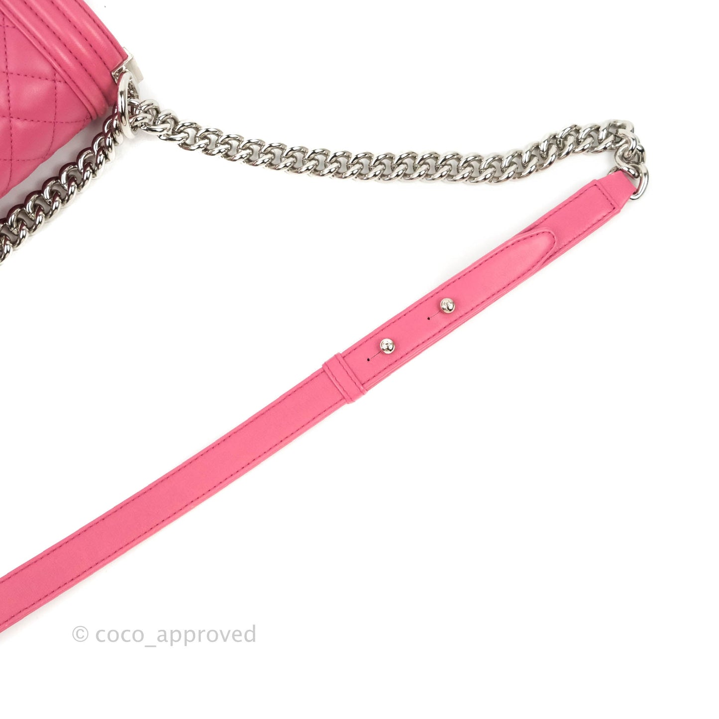 Chanel Quilted Medium Boy Dark Pink Calfskin Silver Hardware