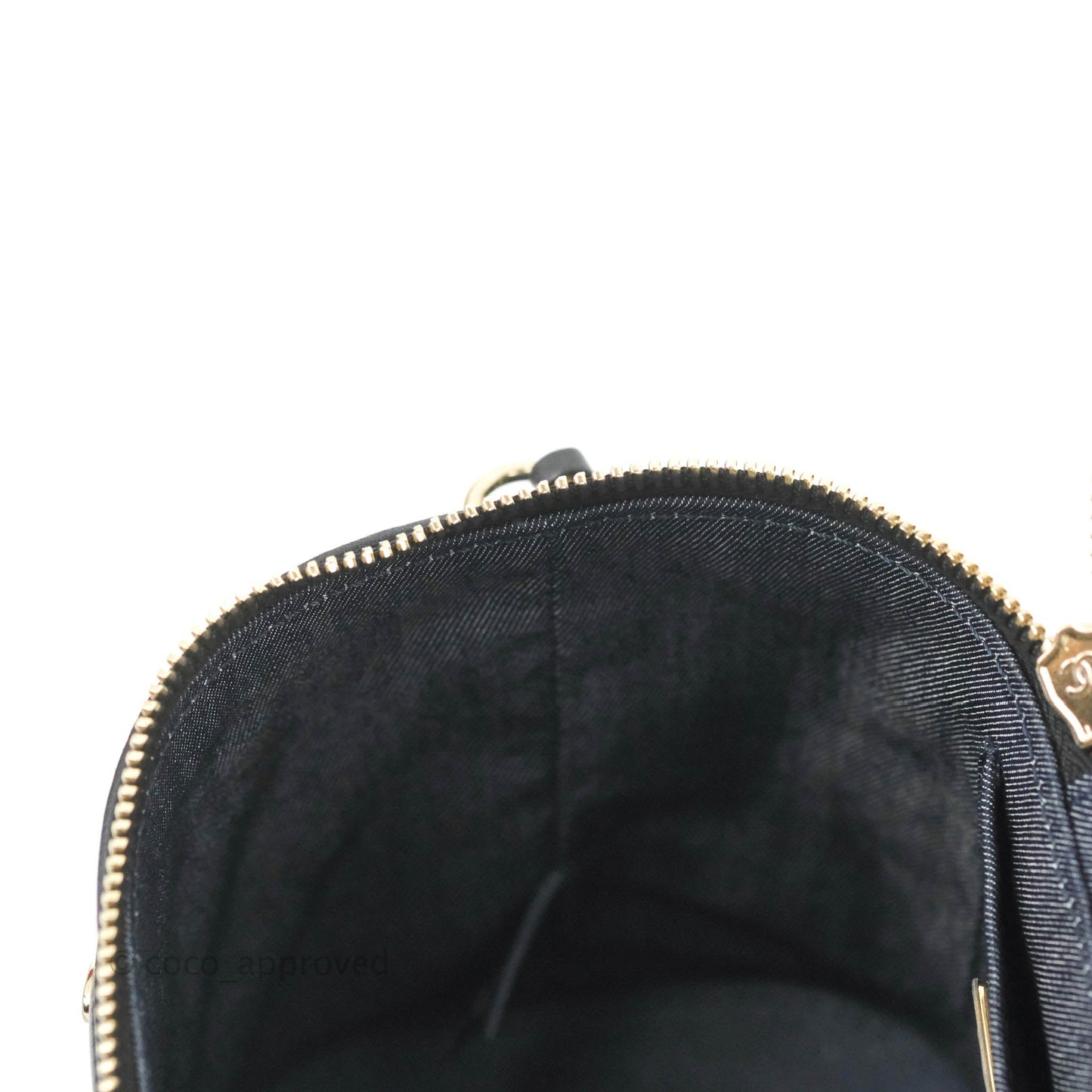 Chanel CC Mania Vanity Case Black Lambskin Gold Hardware