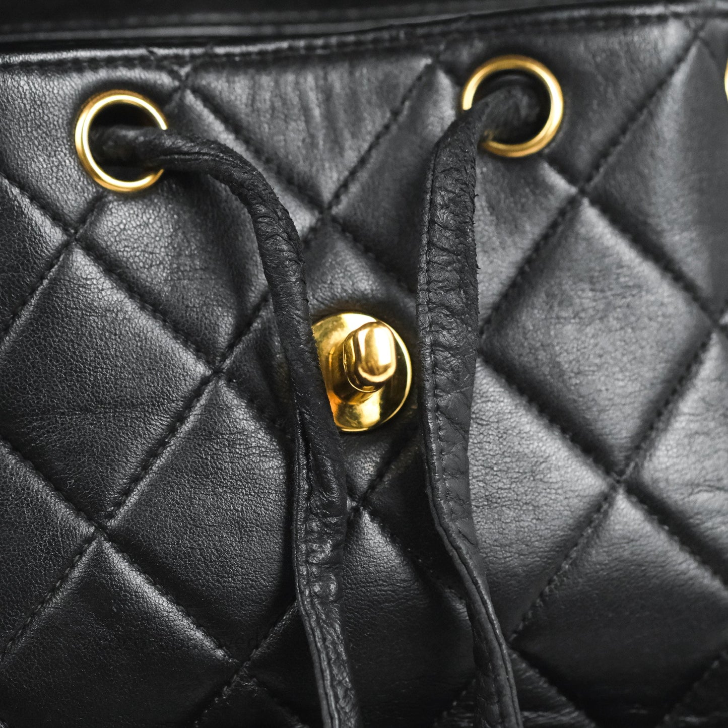 Chanel Vintage CC Duma Backpack Black Lambskin 24K Gold Hardware