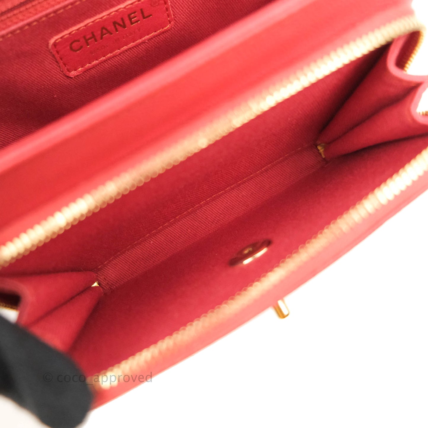 Chanel Quilted Small Business Affinity Flap Red Caviar Gold Hardware