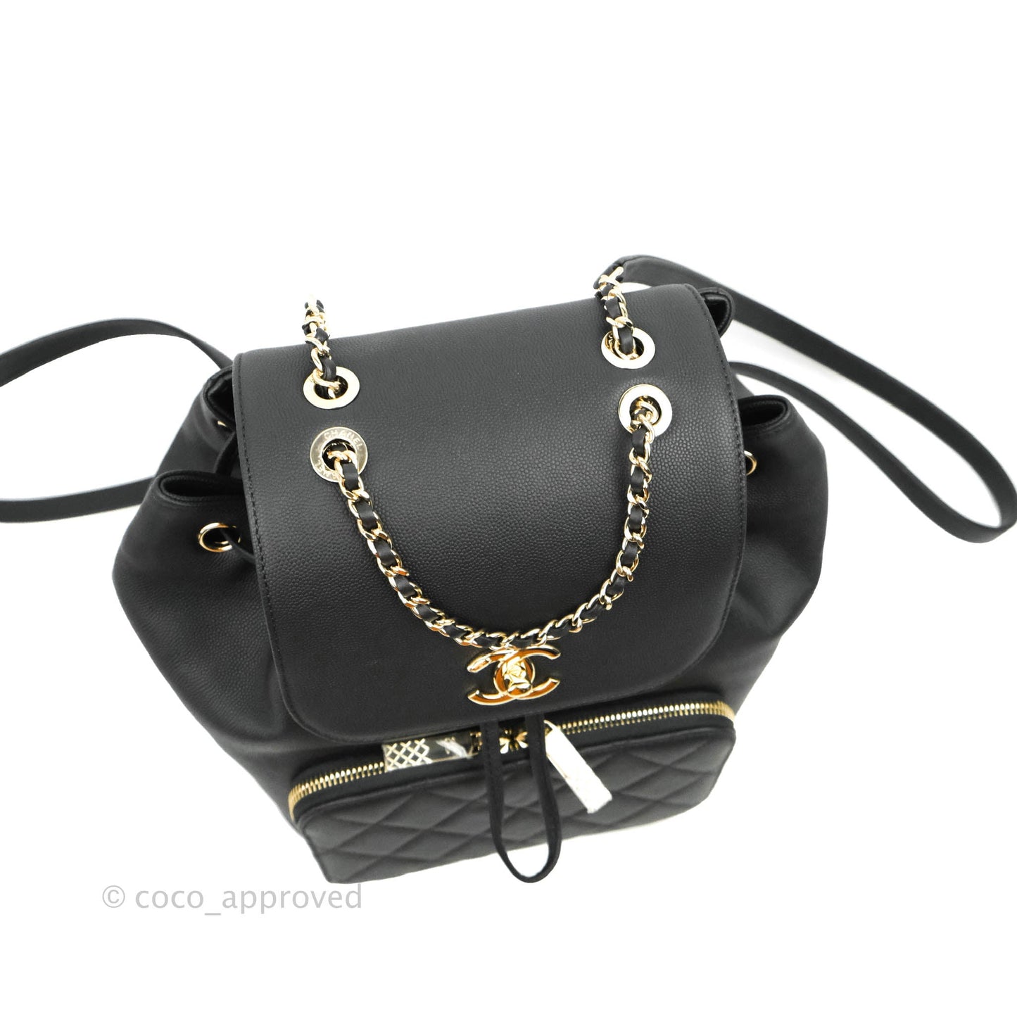 Chanel Quilted Business Affinity Backpack Black Caviar Gold Hardware