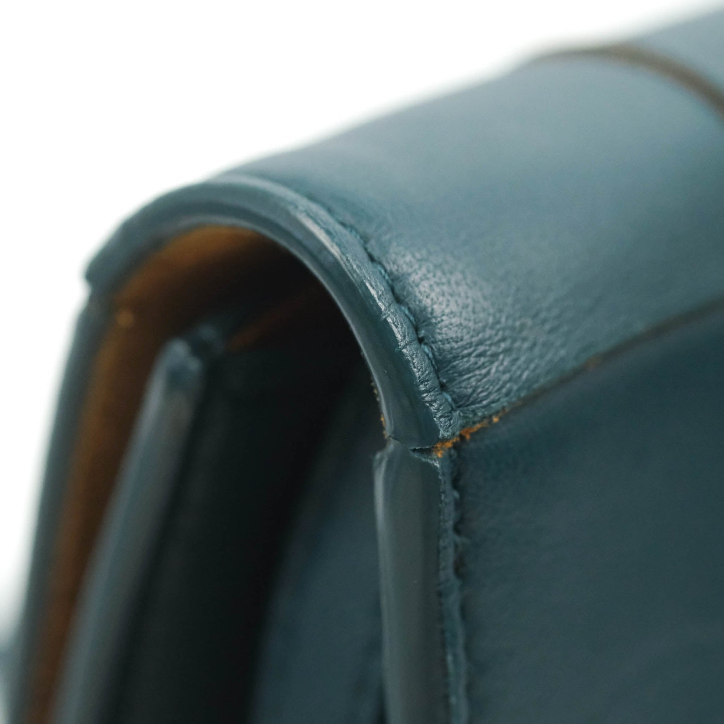 Bottega Veneta Maxi Intrecciato Mini Cassette Crossbody Bag Petrol Blue Lambskin