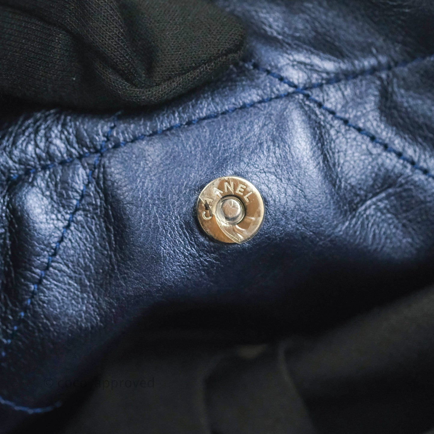 Chanel 22 Small Metallic Midnight Blue Aged Calfskin Midnight Blue/Silver Hardware