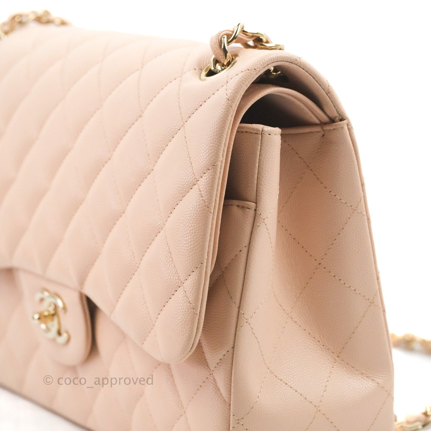 Chanel Jumbo Double Flap Rose Clair Pink Caviar Gold Hardware⁣⁣