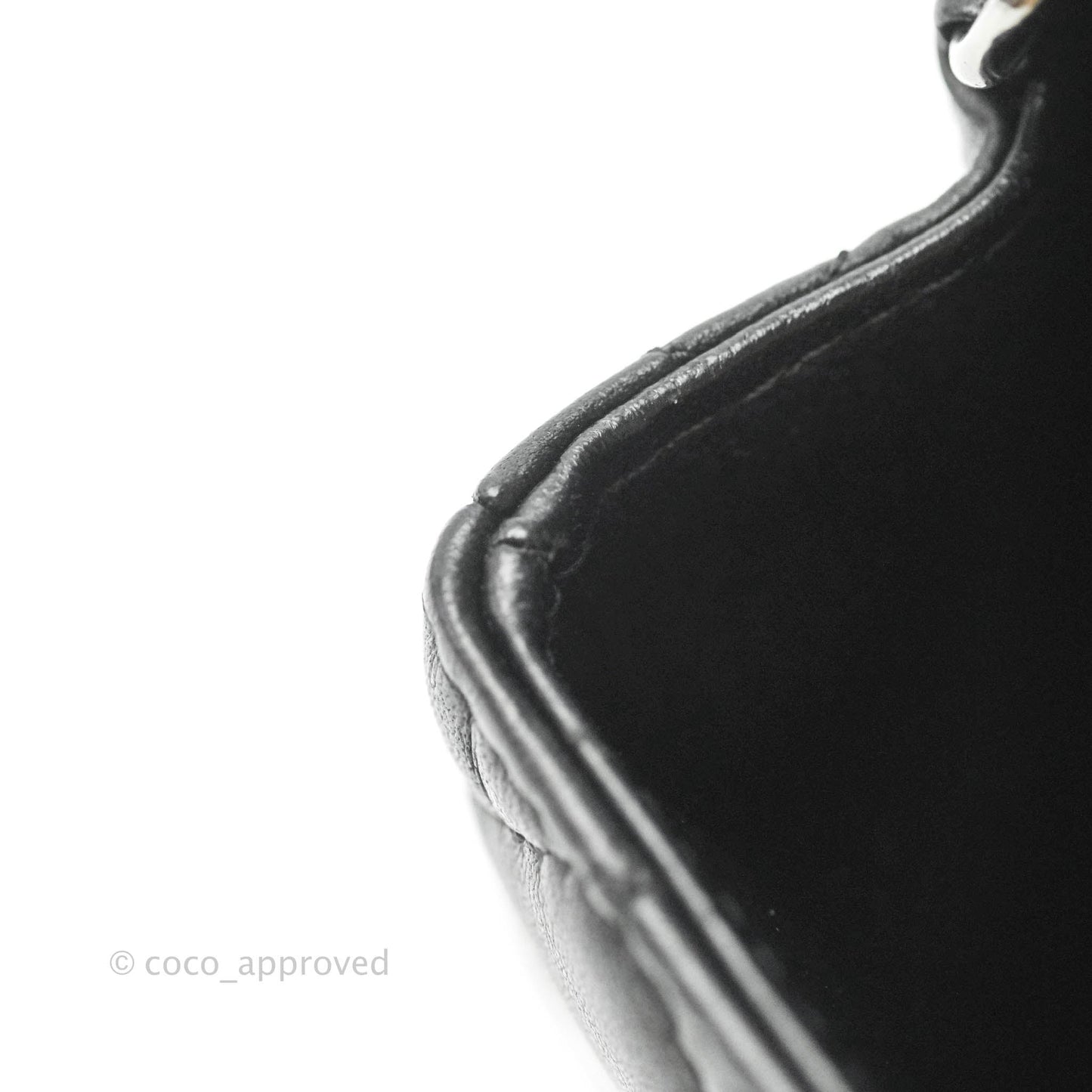Chanel Quilted Mini Rectangular Black Lambskin Dark Silver Hardware
