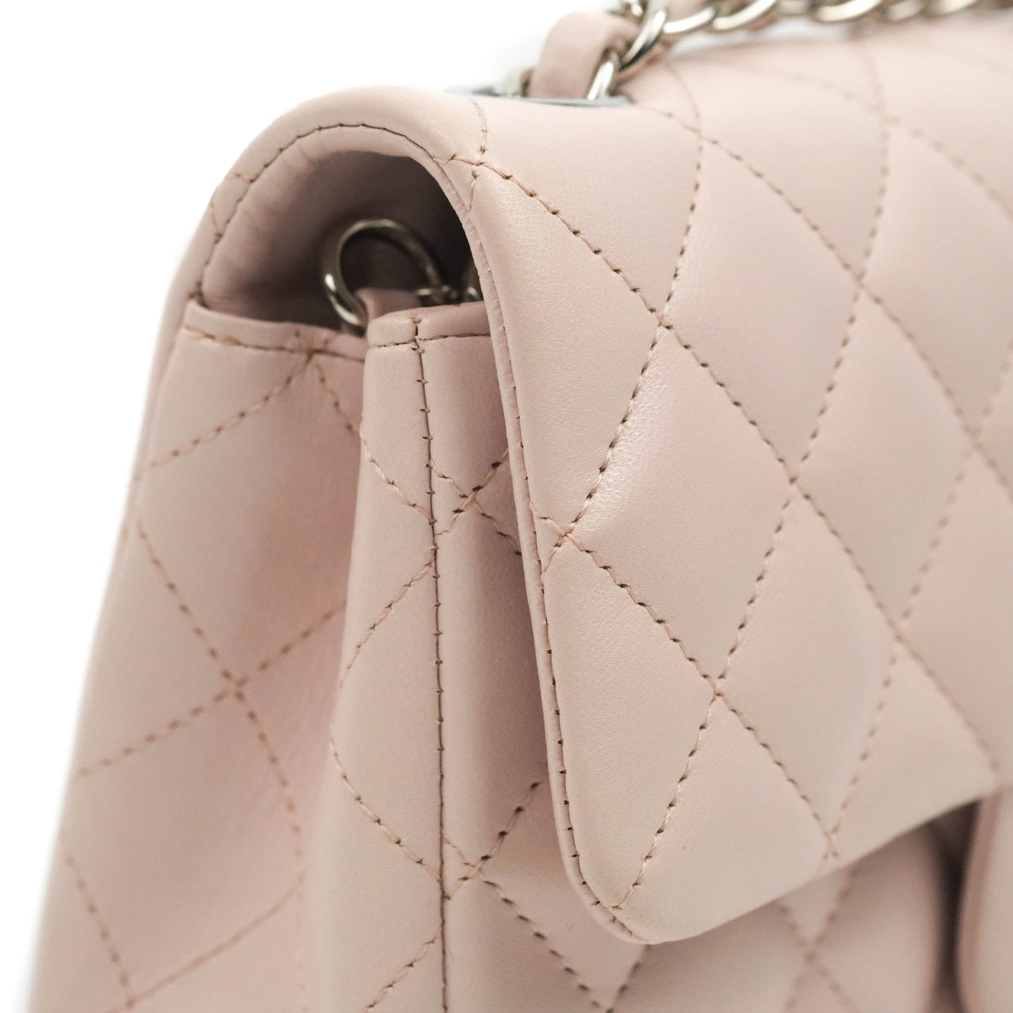 Chanel Quilted Mini Rectangular Flap Light Pink Lambskin Silver Hardware