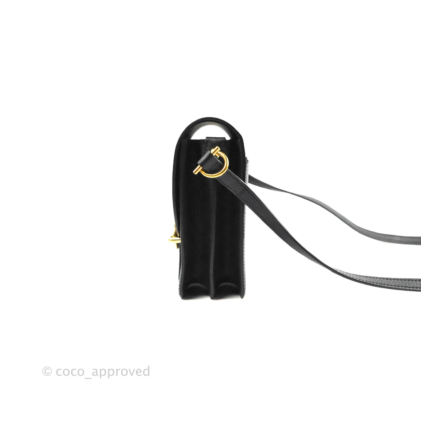 Hermès Roulis Mini 18 Black TM Gold Hardware