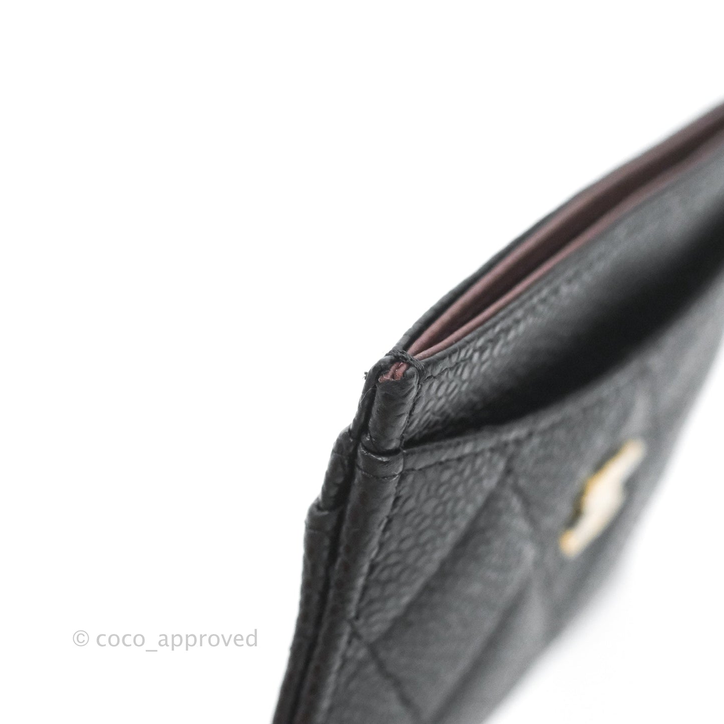 Chanel Classic Flat Card Holder Black Caviar Gold Hardware