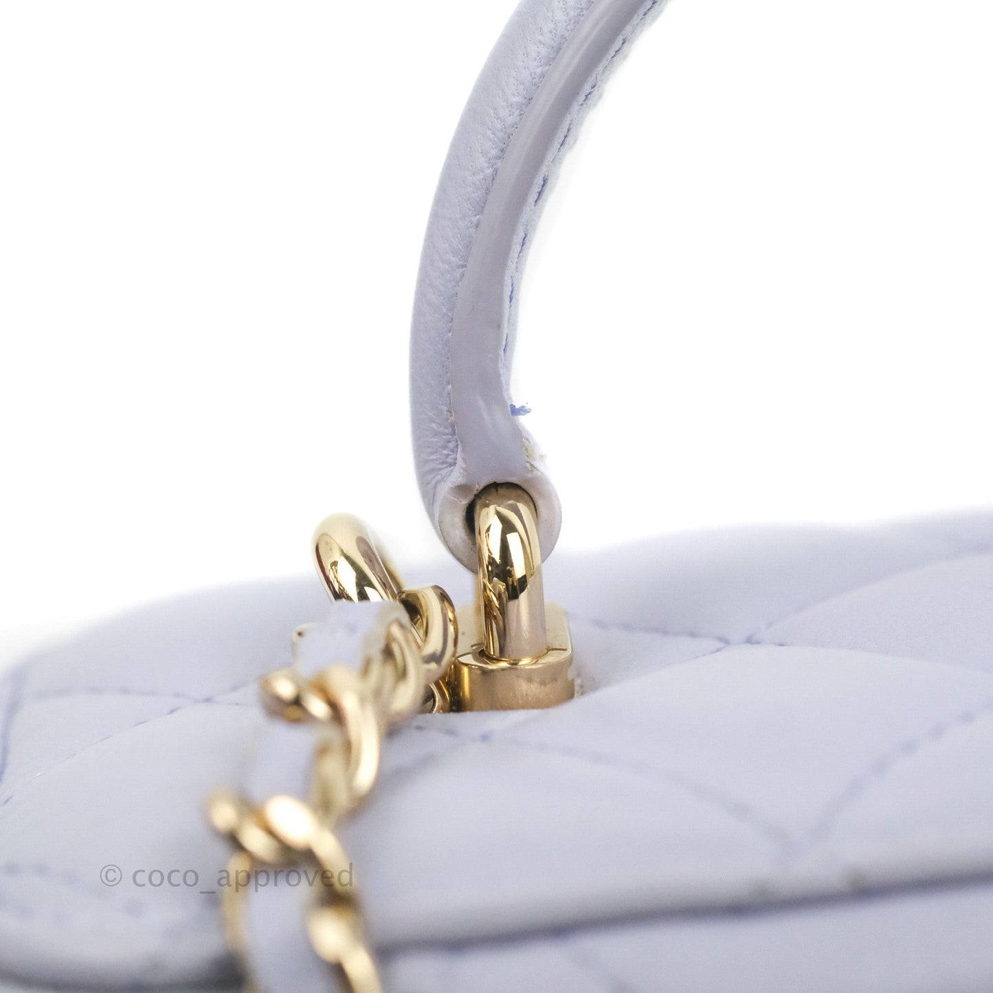 Chanel Vanity Rectangular Top Handle Lilac Lambskin Gold Hardware