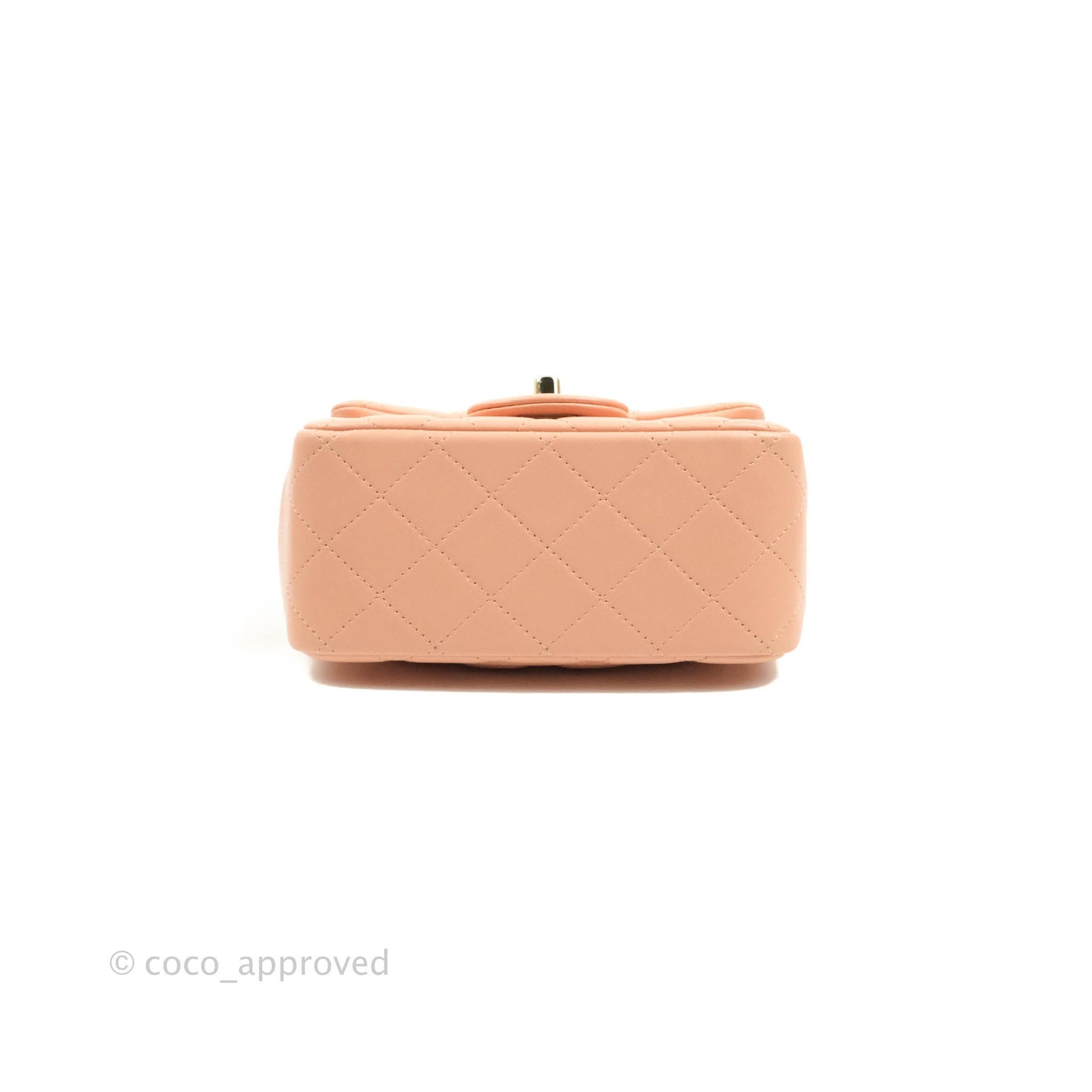 Chanel Quilted Mini Square Lambskin Light Beige Pink Gold Hardware