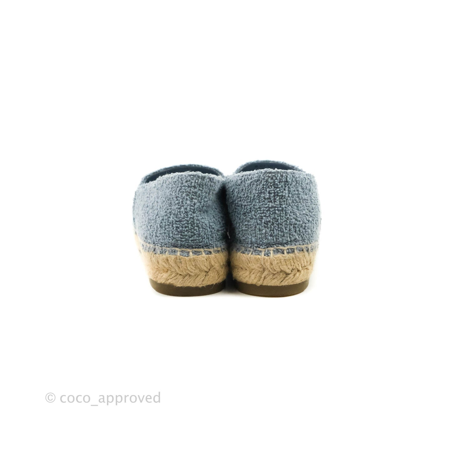 Chanel Espadrille Black Blue Tweed Size 38