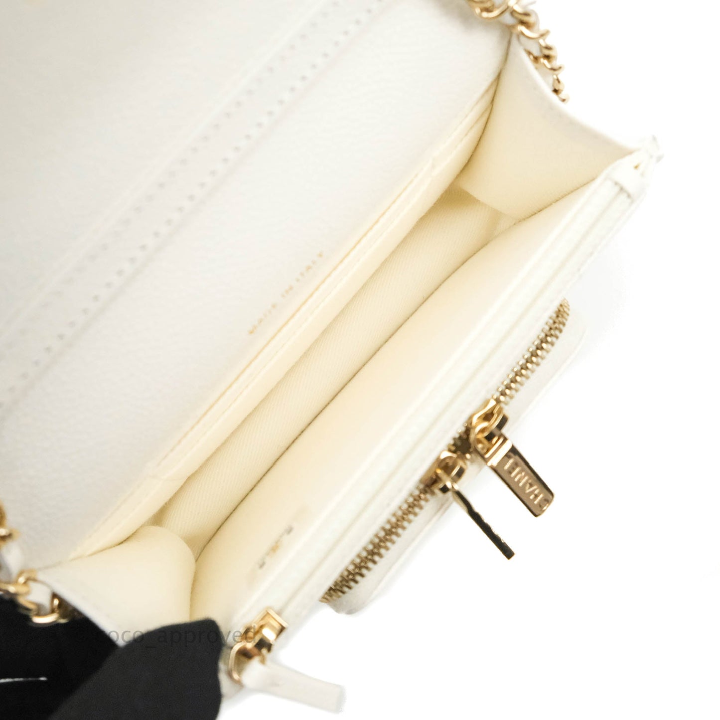 Chanel Business Affinity Clutch With Chain White Caviar Gold Hardware