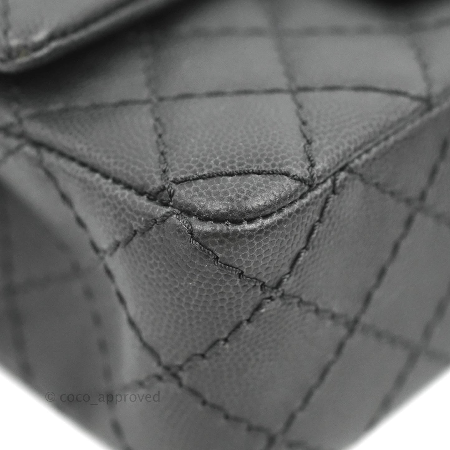 Chanel Quilted Mini Rectangular Dark Grey Caviar Ruthenium Hardware