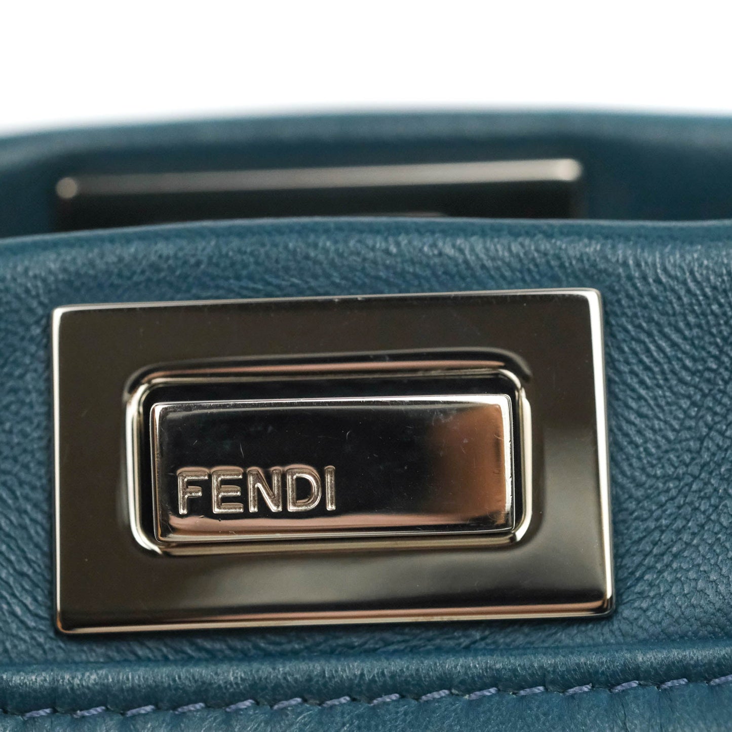 Fendi Nappa Mini Peekaboo Bag Peacock Blue