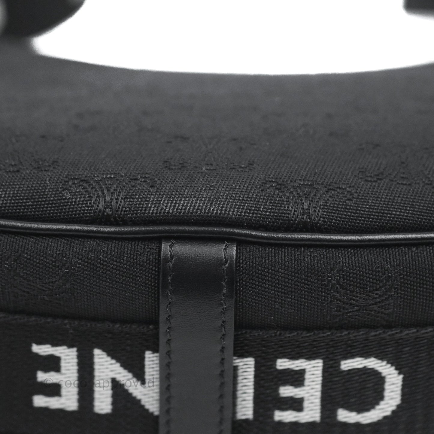 Celine Medium Ava Bag with Celine Strap Black Triomphe Jacquard Calfskin