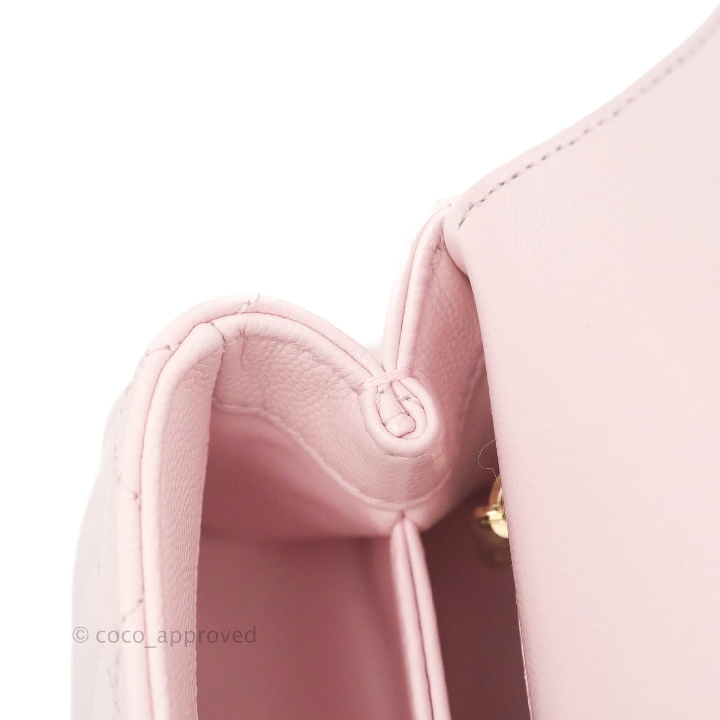 Chanel Mini Coco Handle Quilted Light Pink Caviar Gold Hardware