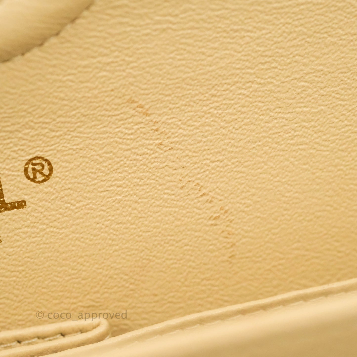 Chanel Classic M/L Medium Flap Quilted Beige Caviar Gold Hardware
