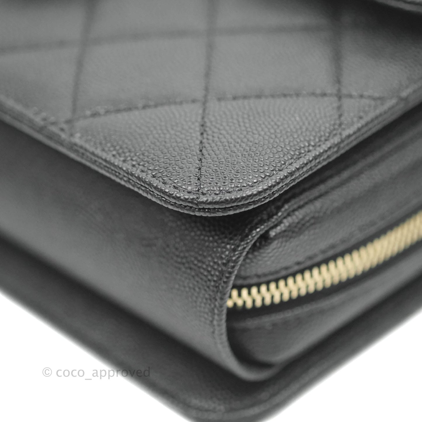 Chanel Quilted Like The Wallet Medium Flap Black Caviar Gold Hardware 22C