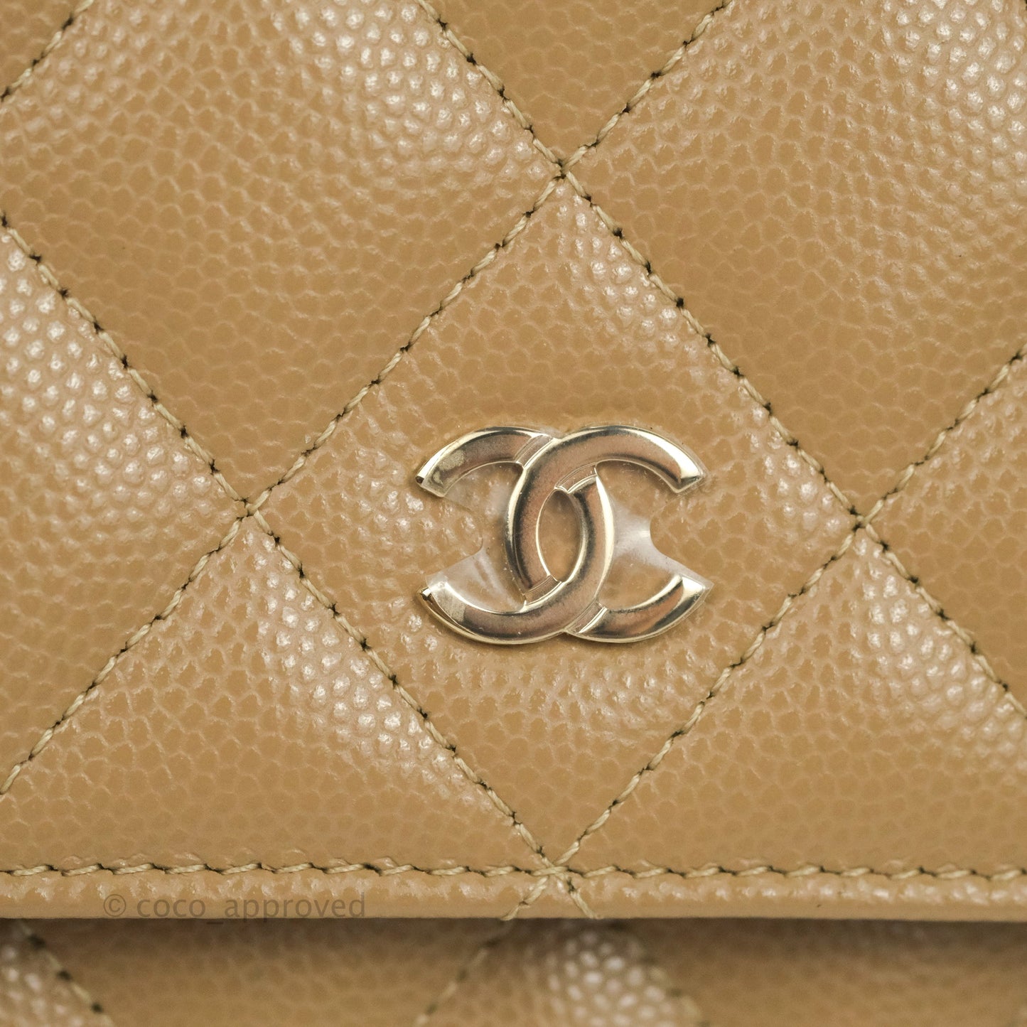 Chanel Quilted Classic WOC Dark Beige Caviar Gold Hardware