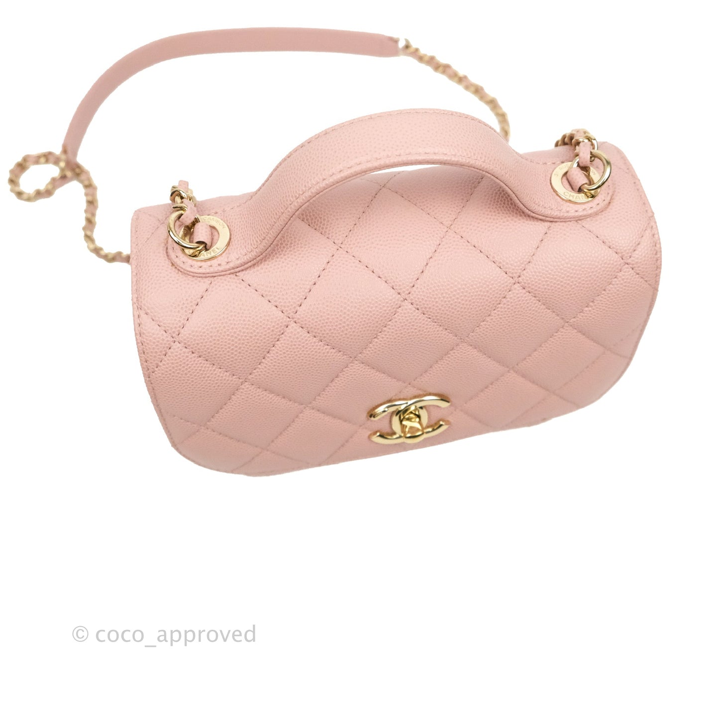 Chanel Quilted Small Business Affinity Flap Pink Caviar Gold Hardware