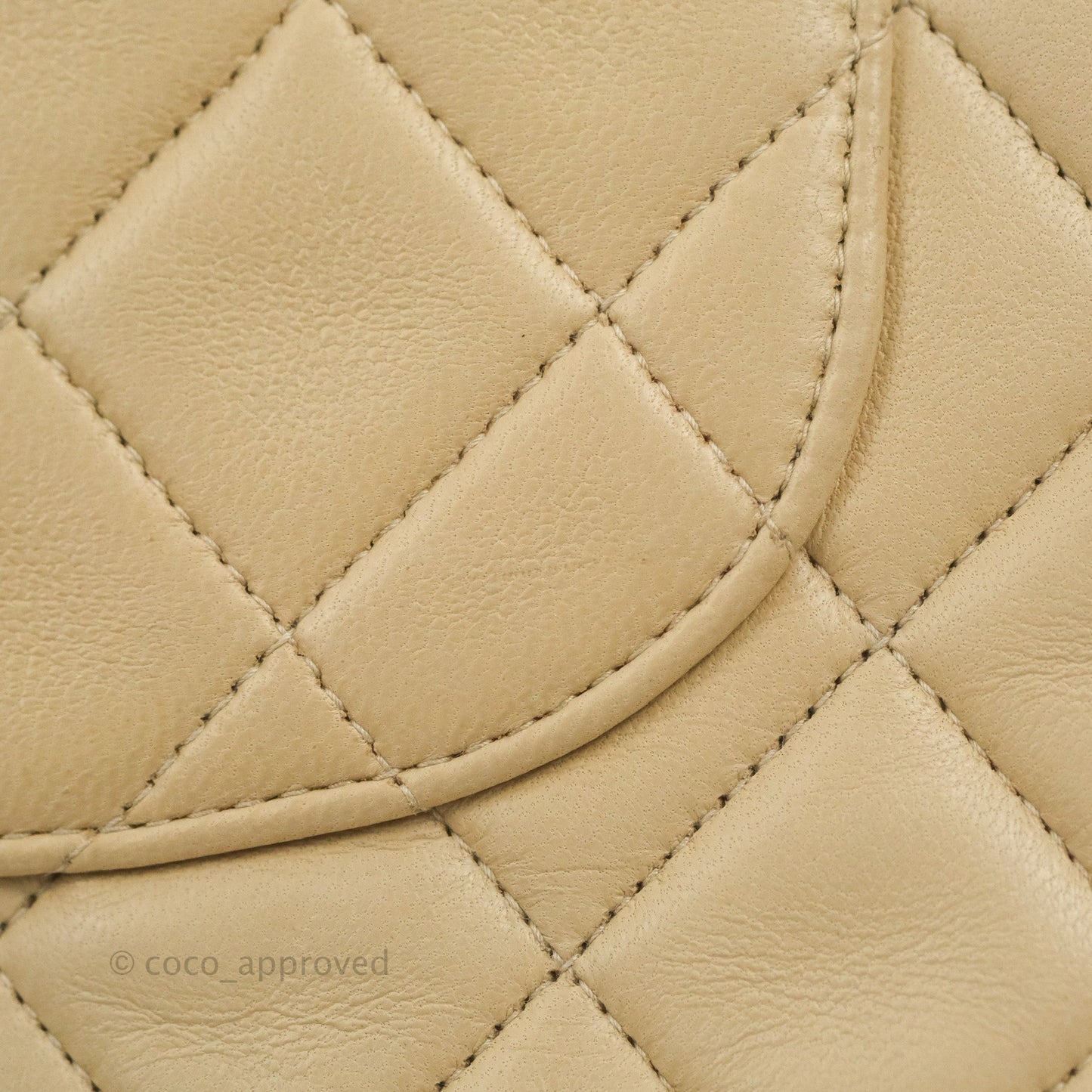 Chanel Vintage Medium Classic Flap Light Beige Lambskin 24K Gold Hardware