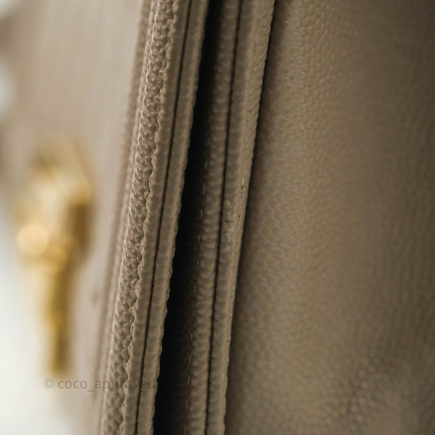 Chanel Quilted Medium Boy Grey Caviar Gold Hardware