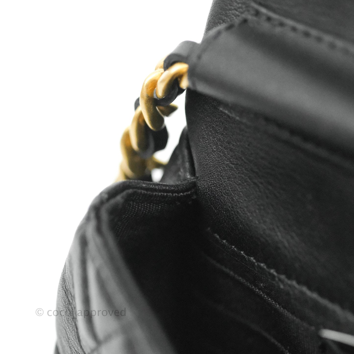 Chanel Clutch with Chain Black Calfskin Aged Gold Hardware