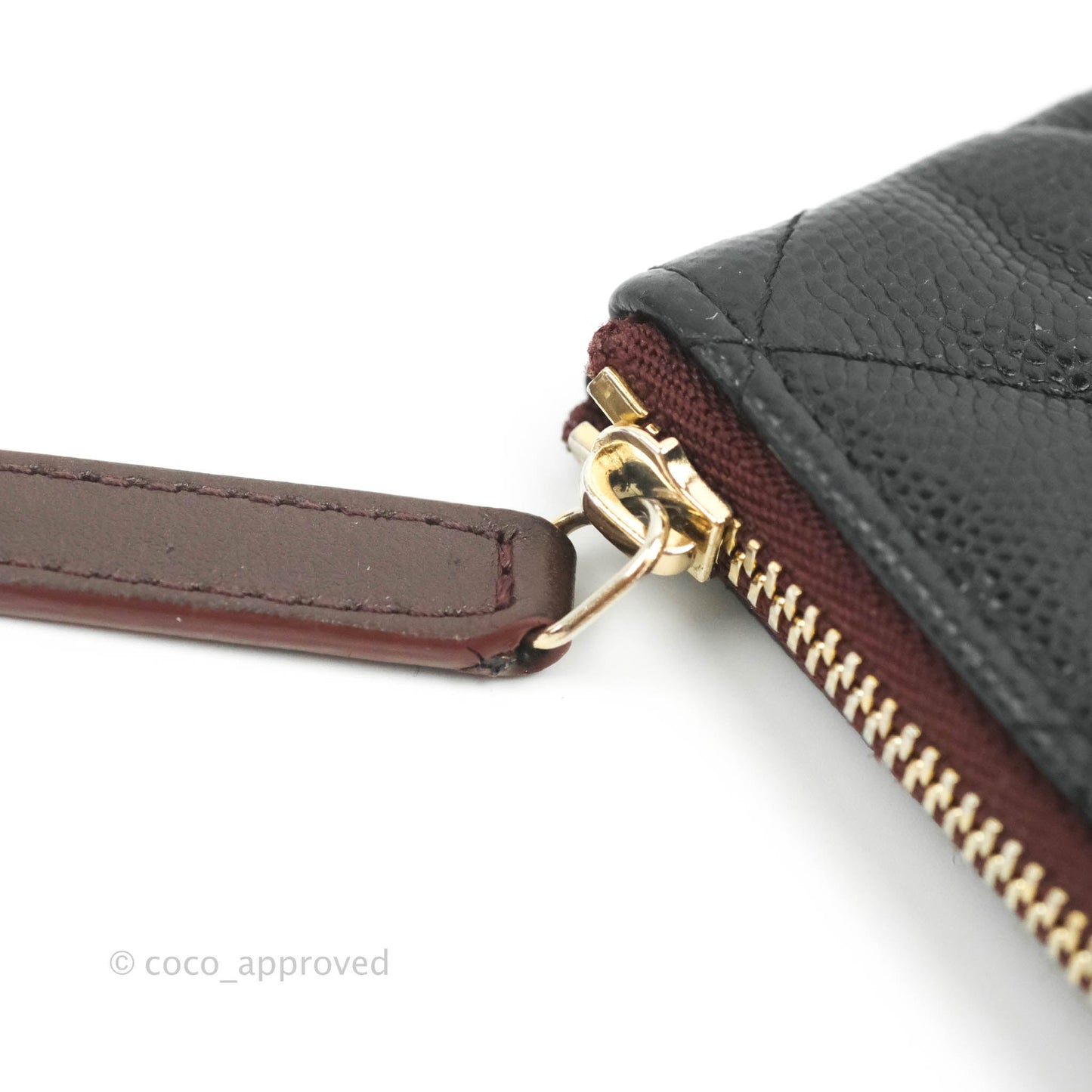 Chanel Quilted Mini O case Black Caviar Gold Hardware