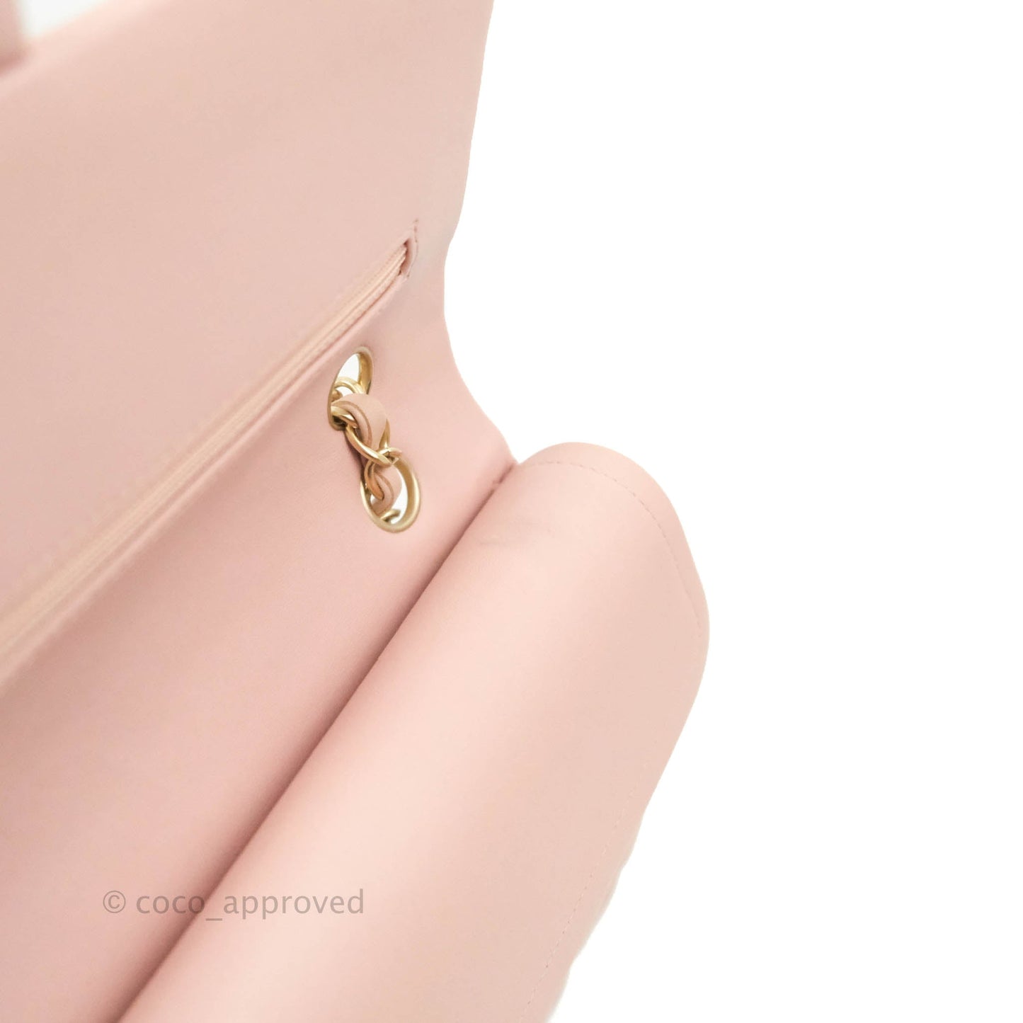 Chanel Classic M/L Medium Flap Quilted Light Pink Lambskin Matte Gold Hardware