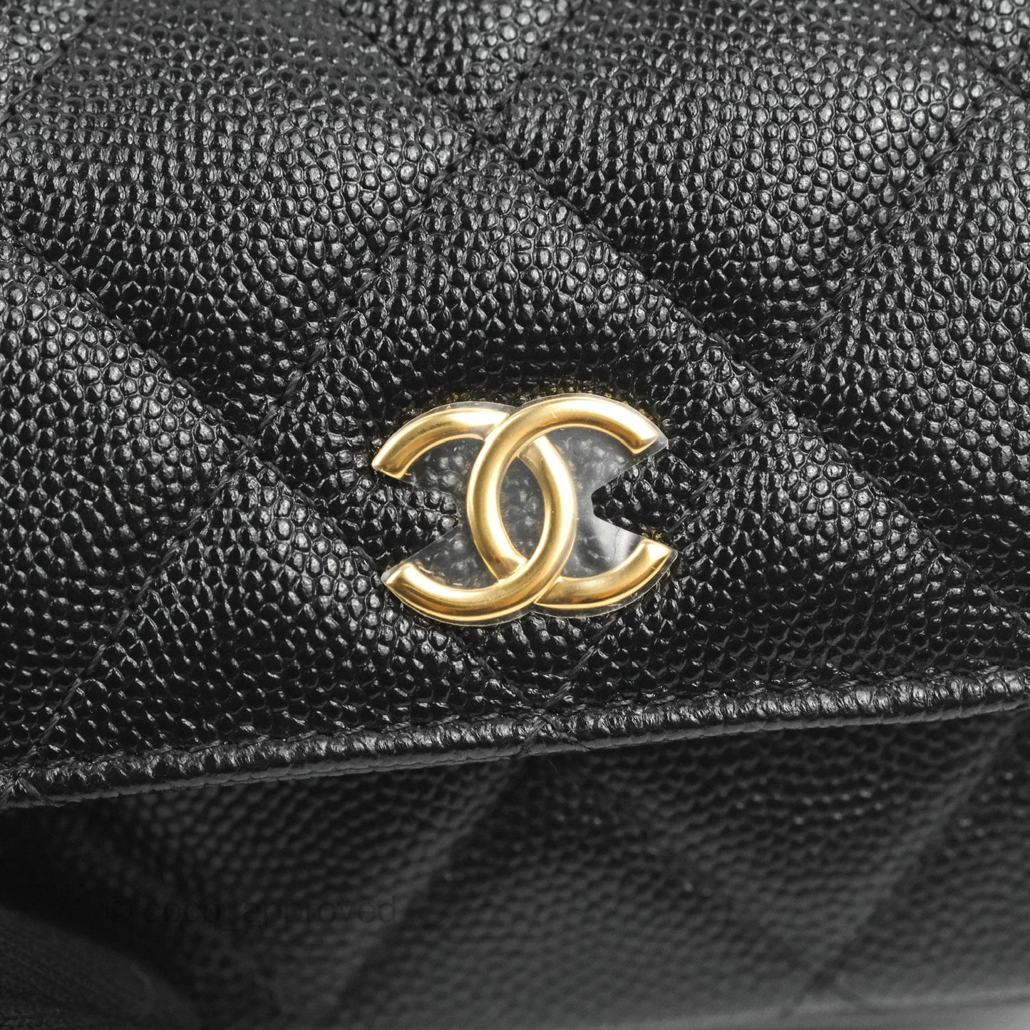 Chanel Quilted Clutch With Chain Black Caviar Gold Hardware