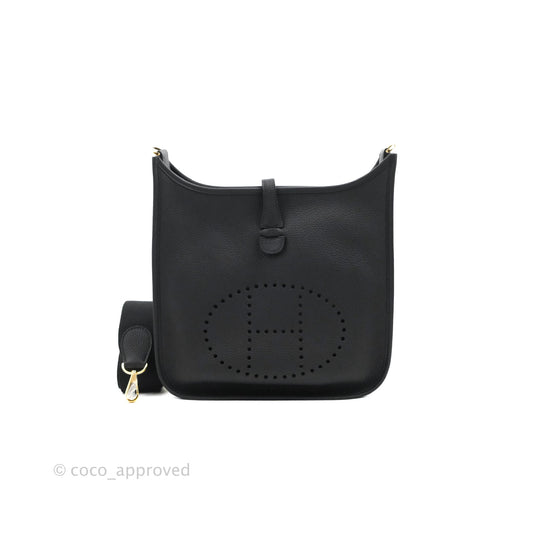 Hermes Evelyne III 29 Black Clemence Gold Hardware
