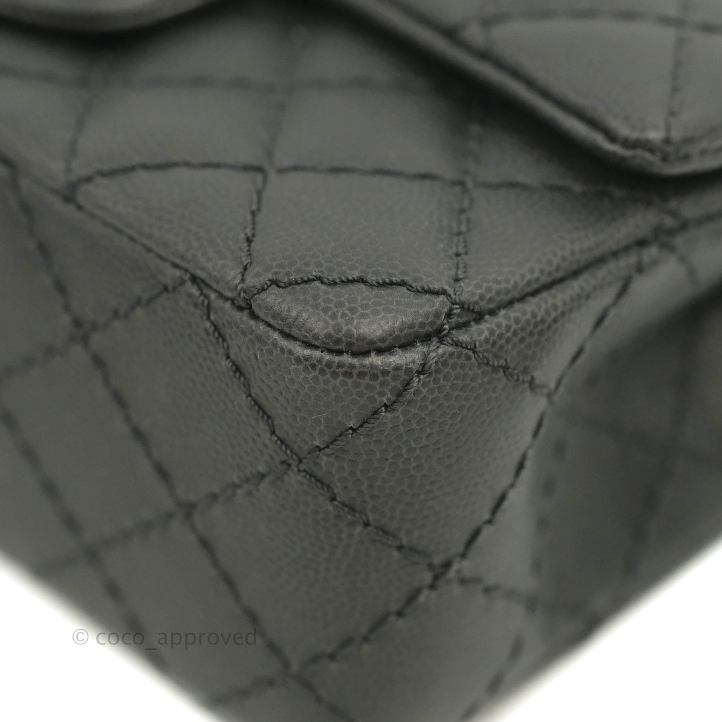 Chanel Quilted Mini Rectangular Dark Grey Caviar Ruthenium Hardware